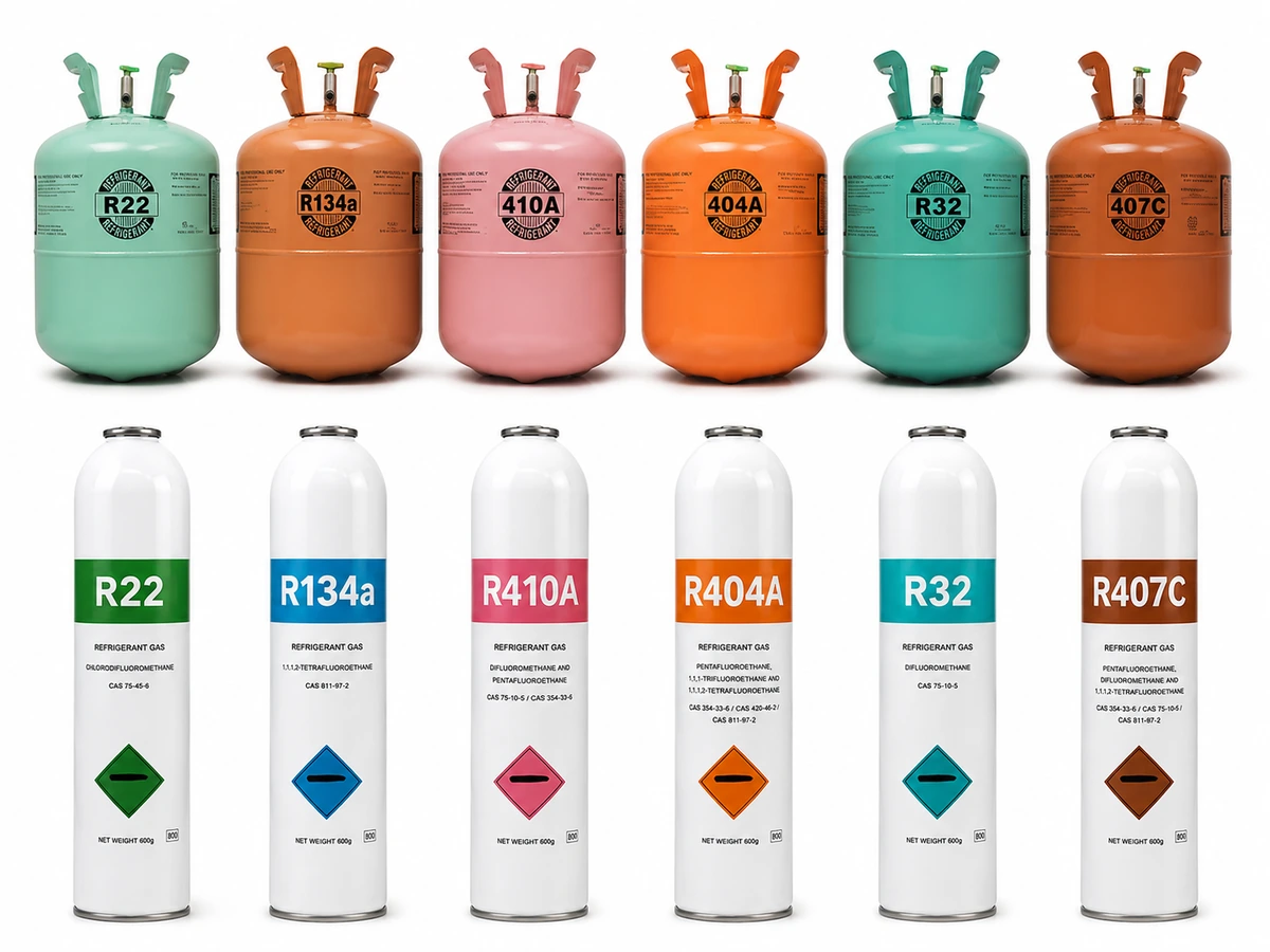 Gases refrigerantes R22 R134a R410A R404A R32 e R407C na JR Refrigeração